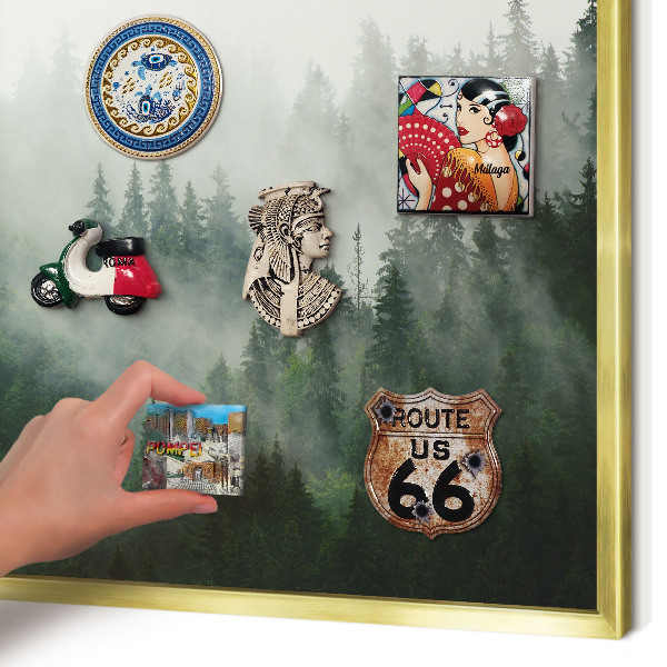 Lavagna magnetica per calamite souvenir in colore oro Magia della foresta