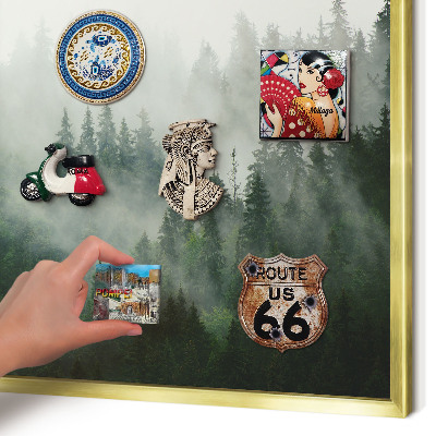Lavagna magnetica per calamite souvenir in colore oro Magia della foresta