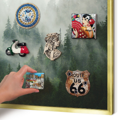 Lavagna magnetica per calamite souvenir in colore oro Magia della foresta