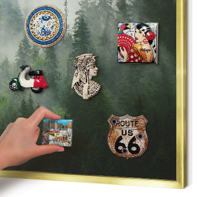 Lavagna magnetica per calamite souvenir in colore oro Magia della foresta