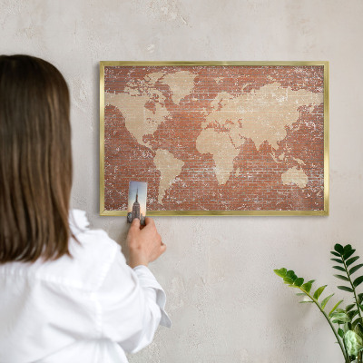 Lavagna per calamite delle vacanze con cornice dorata Mappa dei mattoni