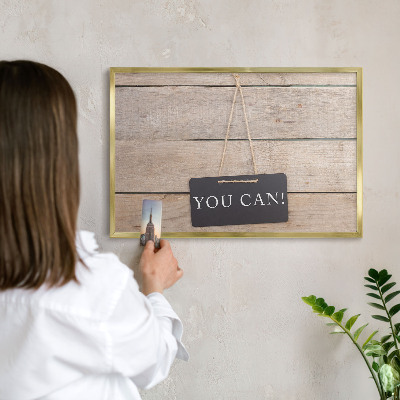 Lavagna magnetica per calamite souvenir in colore oro Motivazione quotidiana