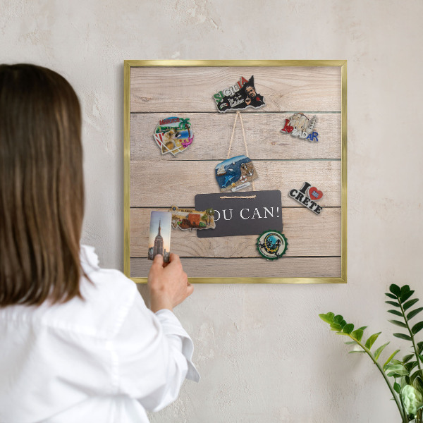 Lavagna magnetica per calamite souvenir in colore oro Motivazione quotidiana