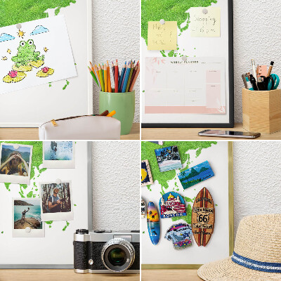 Lavagna magnetica per calamite souvenir in colore oro Mappa verde