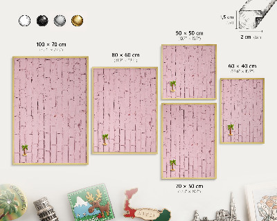 Lavagna per calamite delle vacanze con cornice dorata Mattone rosa
