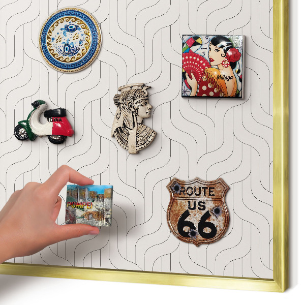 Lavagna per calamite delle vacanze con cornice dorata Onde leggere