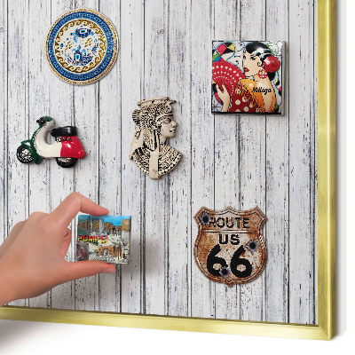 Lavagna magnetica per calamite souvenir in colore oro Legni leggeri