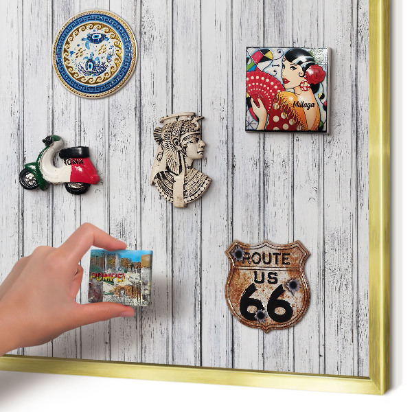 Lavagna magnetica per calamite souvenir in colore oro Legni leggeri