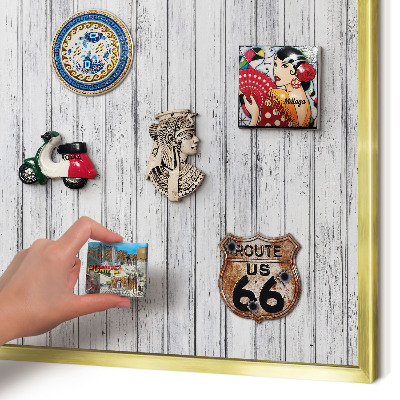 Lavagna magnetica per calamite souvenir in colore oro Legni leggeri