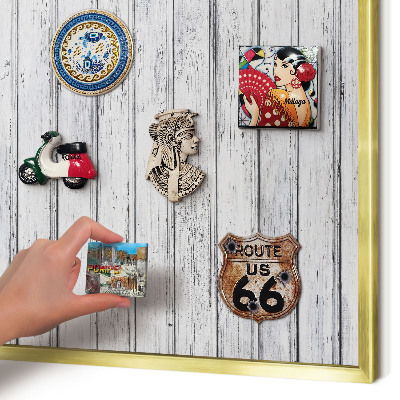 Lavagna magnetica per calamite souvenir in colore oro Legni leggeri