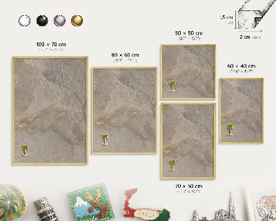 Lavagna magnetica per calamite souvenir in colore oro Pietra beige
