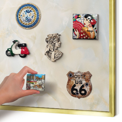 Lavagna magnetica per calamite souvenir in colore oro Eleganza discreta
