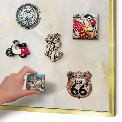 Lavagna magnetica per calamite souvenir in colore oro Eleganza discreta