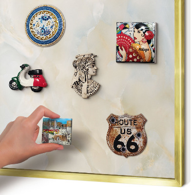 Lavagna magnetica per calamite souvenir in colore oro Eleganza discreta