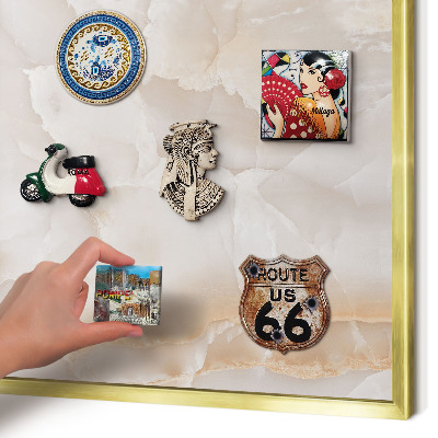Lavagna magnetica per calamite souvenir in colore oro Onde sottili