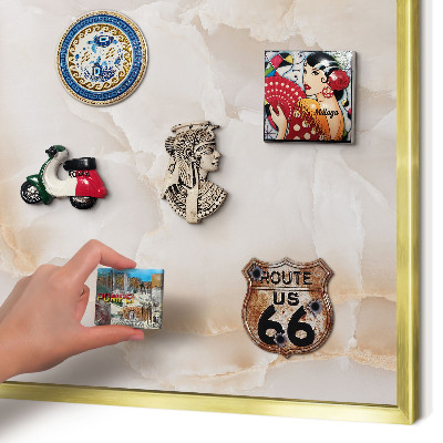 Lavagna magnetica per calamite souvenir in colore oro Onde sottili