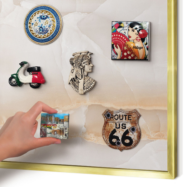 Lavagna magnetica per calamite souvenir in colore oro Onde sottili