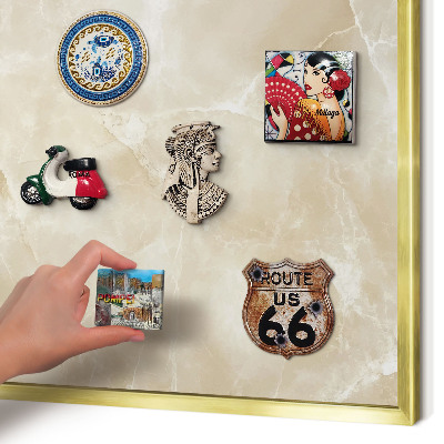 Lavagna magnetica per calamite souvenir in colore oro Motivo marmorizzato