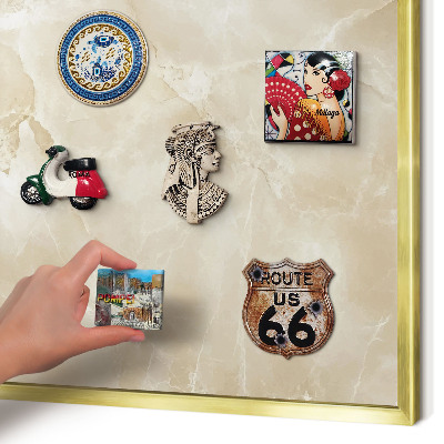 Lavagna magnetica per calamite souvenir in colore oro Motivo marmorizzato