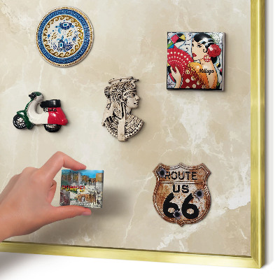 Lavagna magnetica per calamite souvenir in colore oro Motivo marmorizzato