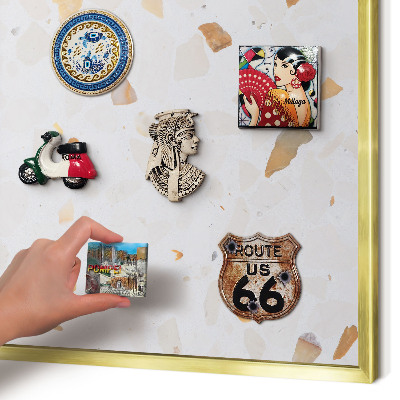 Lavagna magnetica per calamite souvenir in colore oro Mosaico caldo