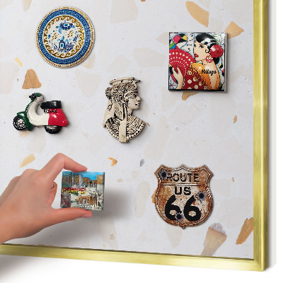 Lavagna magnetica per calamite souvenir in colore oro Mosaico caldo