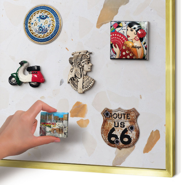 Lavagna magnetica per calamite souvenir in colore oro Mosaico caldo