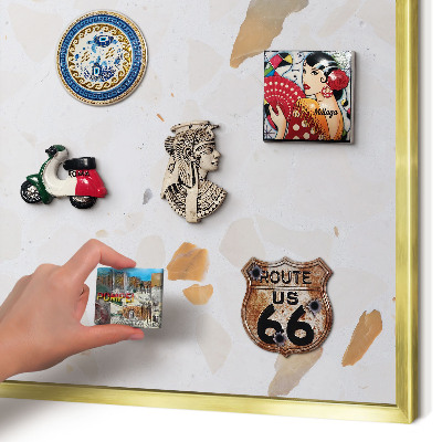 Lavagna magnetica per calamite souvenir in colore oro Mosaico caldo
