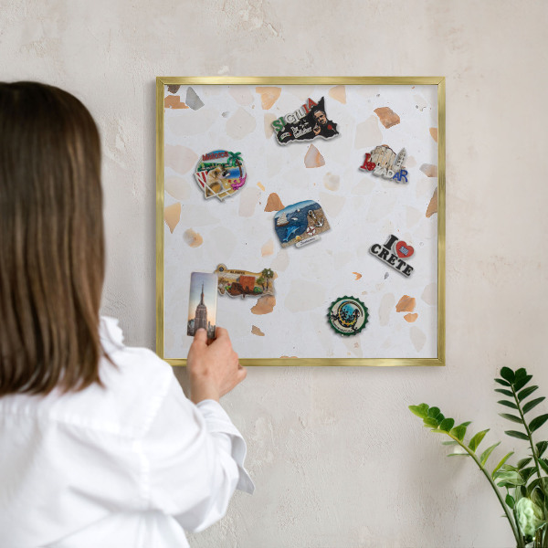 Lavagna magnetica per calamite souvenir in colore oro Mosaico caldo
