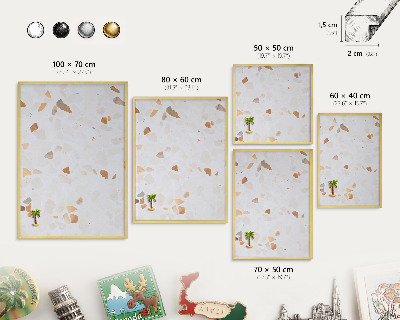 Lavagna magnetica per calamite souvenir in colore oro Mosaico caldo