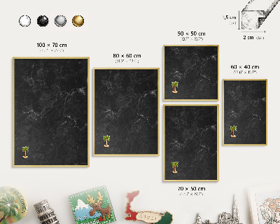 Lavagna magnetica per calamite souvenir in colore oro Marmo nero