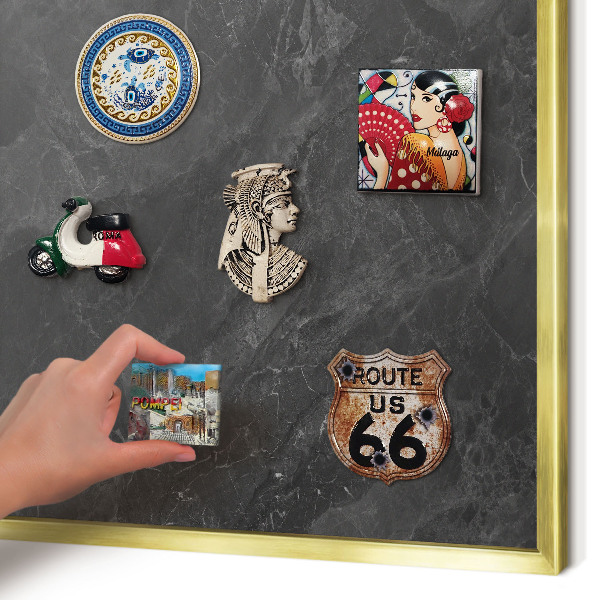 Lavagna magnetica per calamite souvenir in colore oro Grigio eleganza t