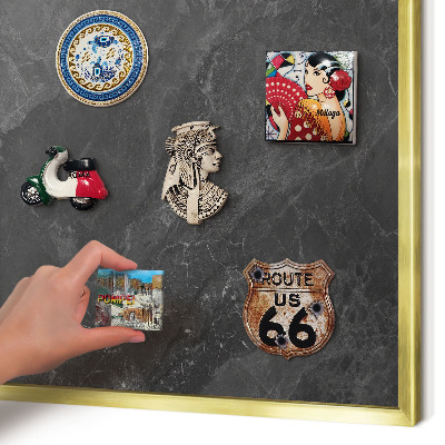 Lavagna magnetica per calamite souvenir in colore oro Grigio eleganza t