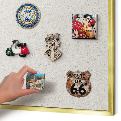 Lavagna magnetica per calamite souvenir in colore oro Eleganza discreta