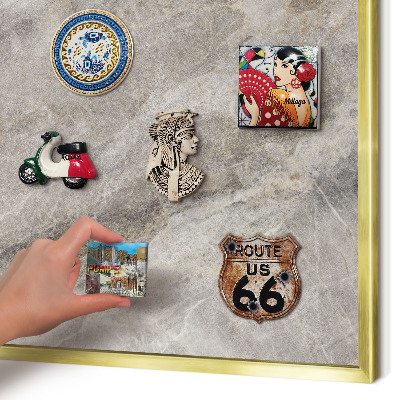 Lavagna magnetica per calamite souvenir in colore oro Struttura della pietra
