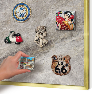 Lavagna magnetica per calamite souvenir in colore oro Struttura della pietra
