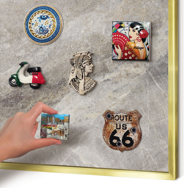 Lavagna magnetica per calamite souvenir in colore oro Struttura della pietra