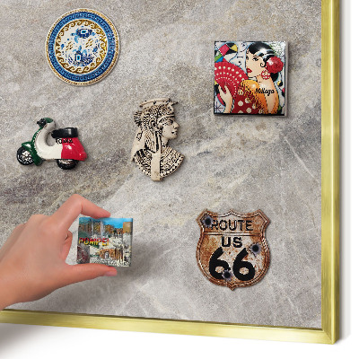 Lavagna magnetica per calamite souvenir in colore oro Struttura della pietra