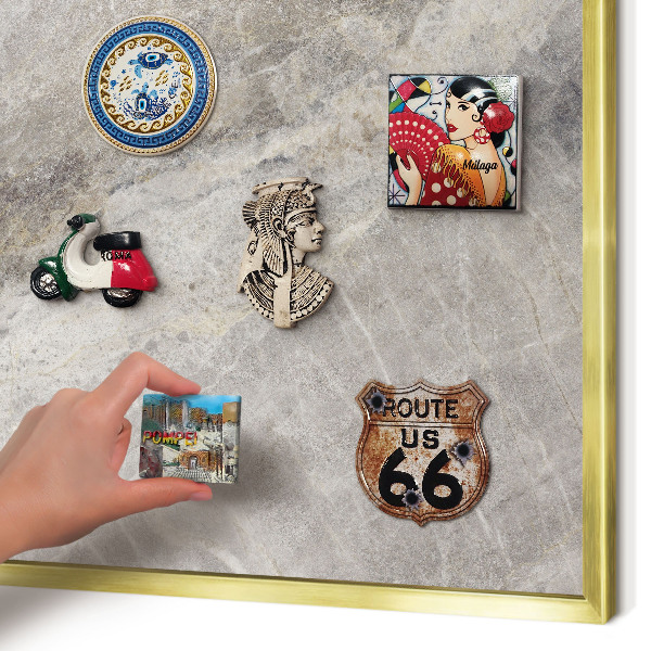 Lavagna magnetica per calamite souvenir in colore oro Struttura della pietra