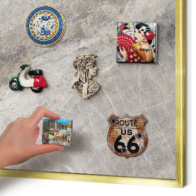 Lavagna magnetica per calamite souvenir in colore oro Struttura della pietra