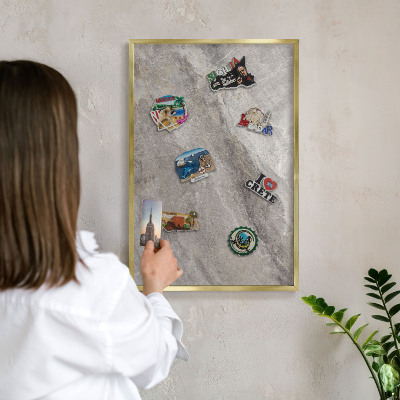 Lavagna magnetica per calamite souvenir in colore oro Struttura della pietra