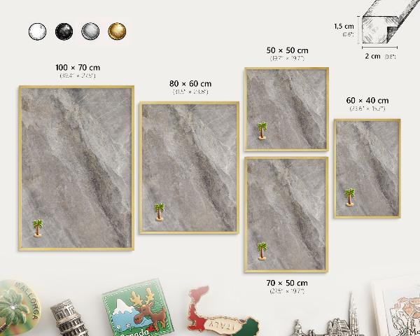 Lavagna magnetica per calamite souvenir in colore oro Struttura della pietra