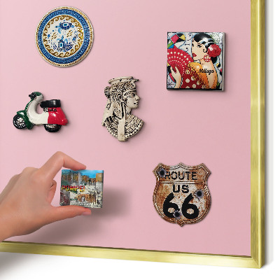 Lavagna magnetica per calamite souvenir in colore oro Rosa chiaro