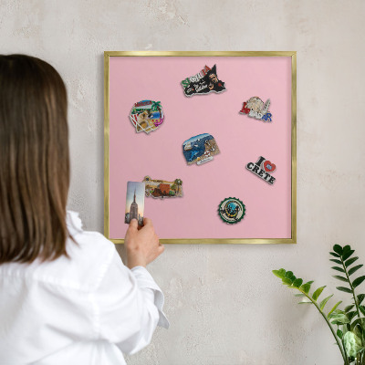 Lavagna magnetica per calamite souvenir in colore oro Rosa chiaro