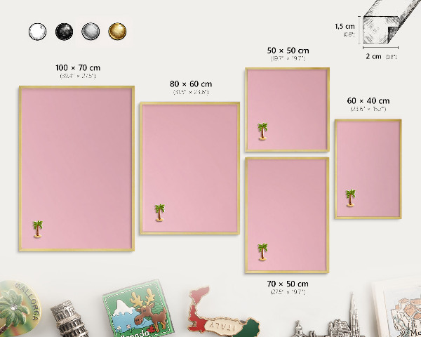 Lavagna magnetica per calamite souvenir in colore oro Rosa chiaro
