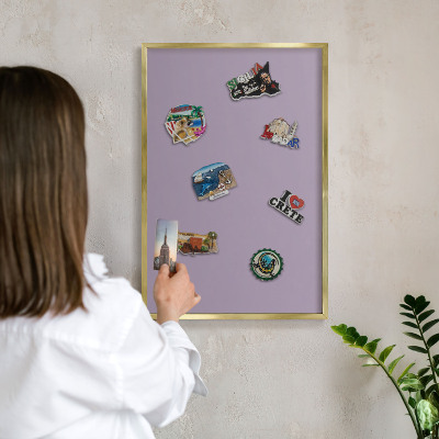 Lavagna magnetica per calamite souvenir in colore oro Viola lilla