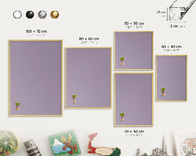 Lavagna magnetica per calamite souvenir in colore oro Viola lilla