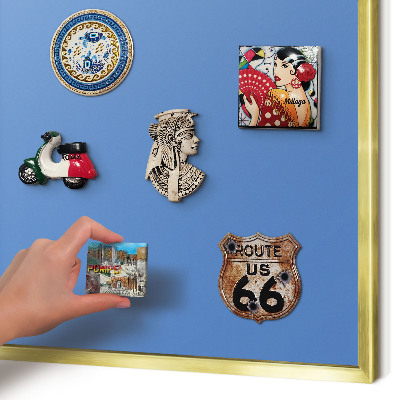 Lavagna magnetica per calamite souvenir in colore oro Colore blu