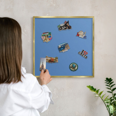 Lavagna magnetica per calamite souvenir in colore oro Colore blu
