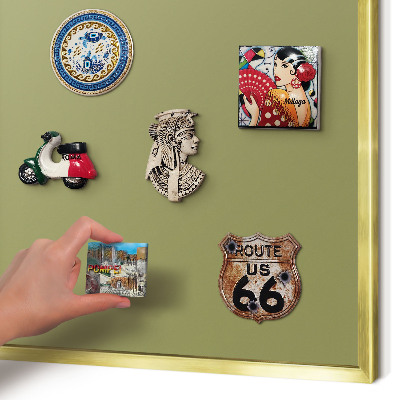 Lavagna magnetica per calamite souvenir in colore oro Erba verde